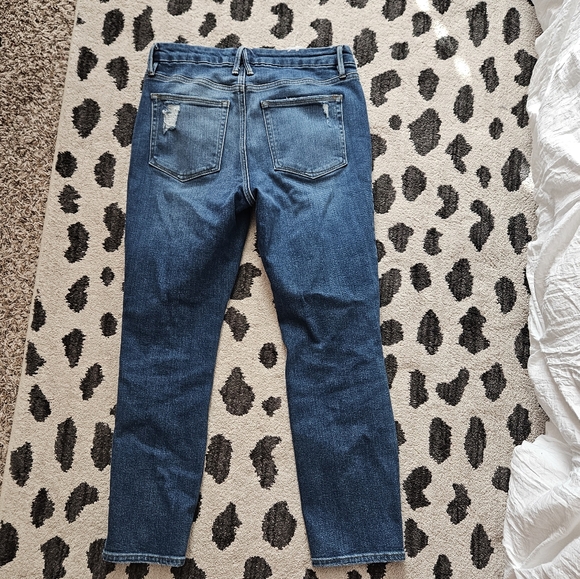 Good American Good Legs Cropped Distressed Straight Jeans GLCI014T Size 10 / 30 - Picture 5 of 8